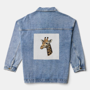 Veste En Jean Conception de chemise de portrait de girafe gravur