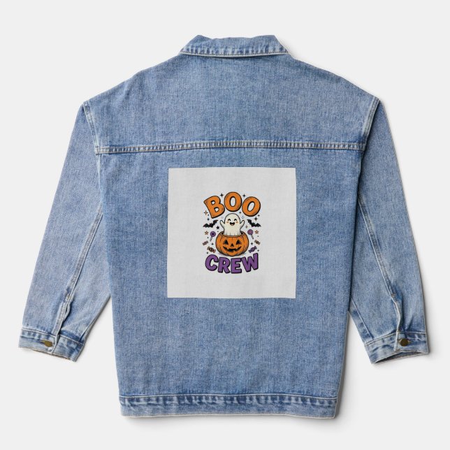 Veste En Jean Conception de chemise Halloween Citrouille Fantôme (Verso)