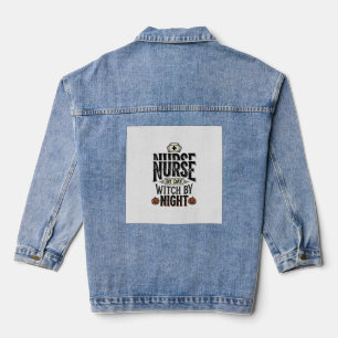 Veste En Jean Conception de chemise Halloween Sorcière de nuit I