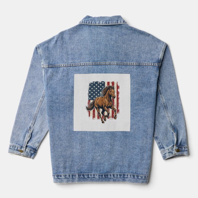 Veste En Jean Conception de chemise vectorielle de drapeau de ch (Verso)