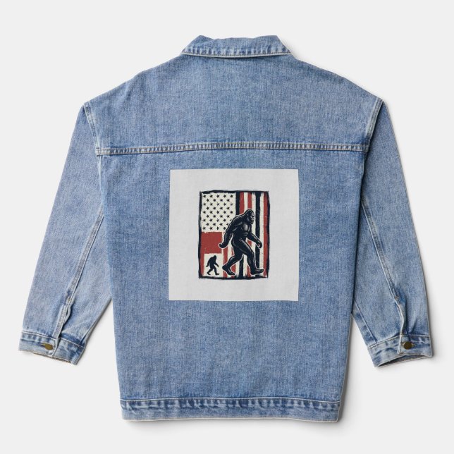 Veste En Jean Conception de chemise vectorielle de drapeau de cr (Verso)