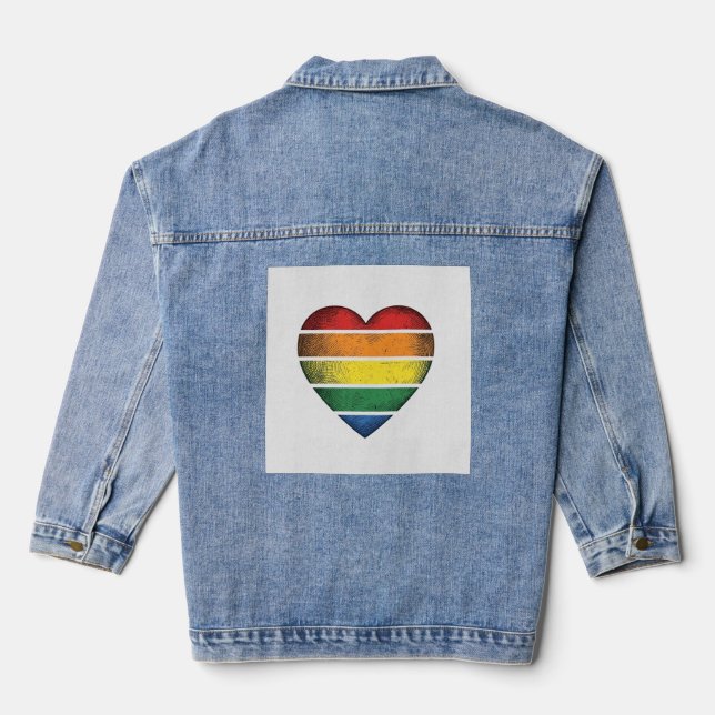 Veste En Jean Conception de chemise vectorielle de fierté de cœu (Verso)