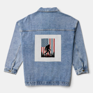 Veste En Jean Conception de chemise vectorielle vintage Bigfoot