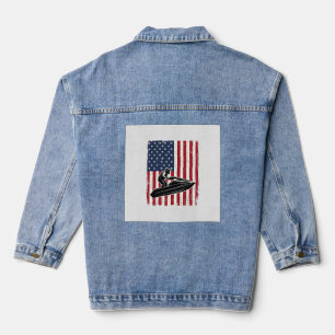 Veste En Jean Conception de chemise vectorielle vintage jet ski