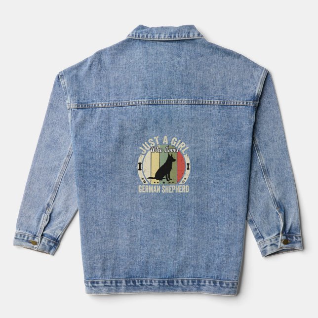 Veste En Jean Conception de fille de berger allemand amoureuse d (Verso)