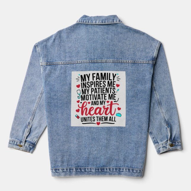 Veste En Jean Conception de la profession infirmière (Verso)