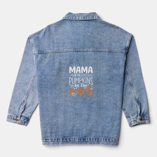 Veste En Jean Conception de patch de citrouilles maman Halloween (Verso)