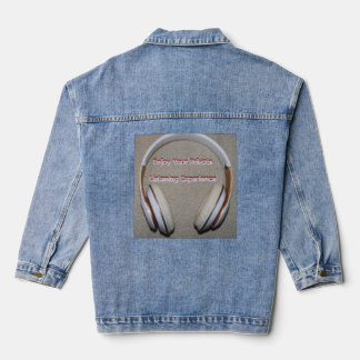 Veste En Jean Conception de pochette de casque audio blanc minim