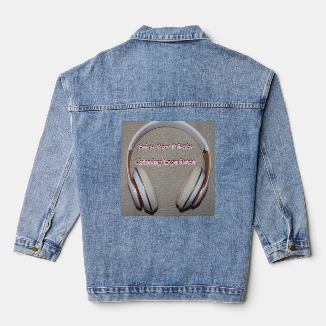 Veste En Jean Conception de pochette de casque audio blanc minim (Verso)