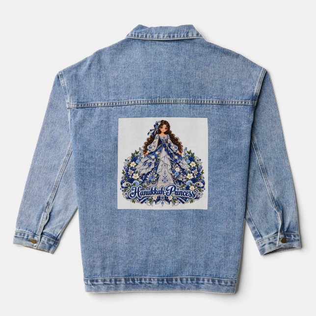 Veste En Jean Conception de princesse de Hanukkah  (Verso)
