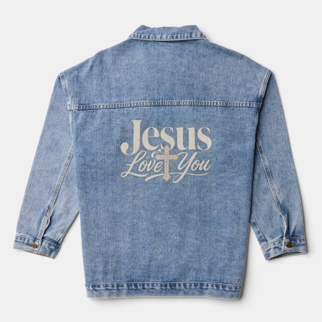 Veste En Jean Conception de sublimation chrétienne (Verso)