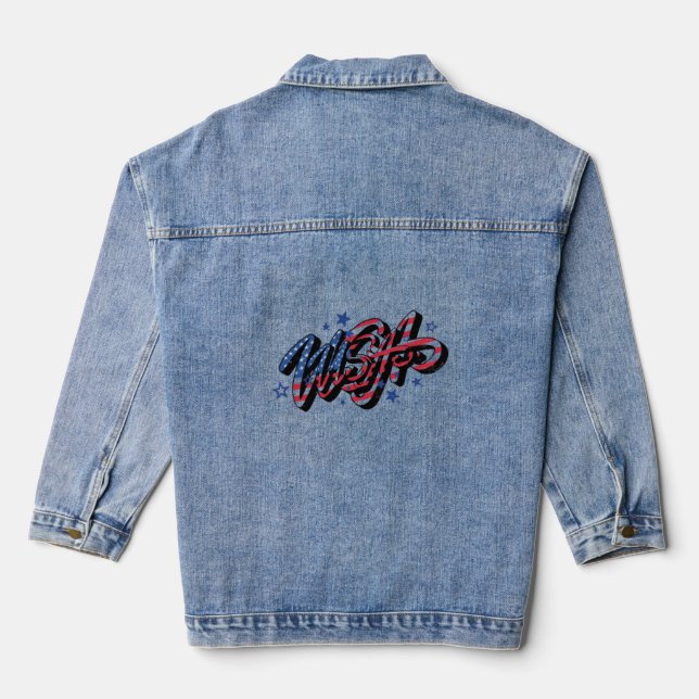 Veste En Jean conception de T-shirt États-Unis (Verso)