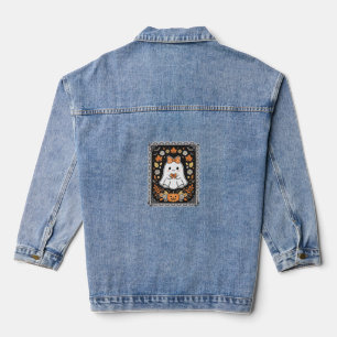 Veste En Jean Conception de T-Shirt Floral de Fantôme de Citroui