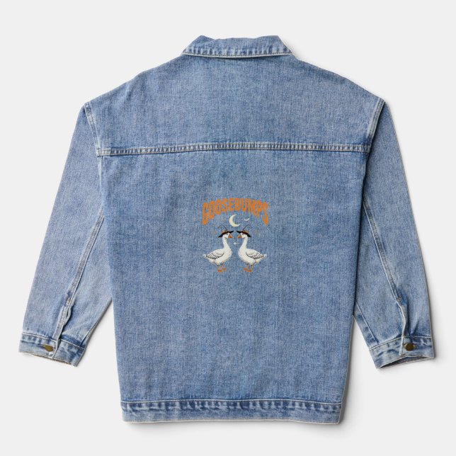 Veste En Jean Conception de vecteur d'oies de sorcière d'Hallowe (Verso)
