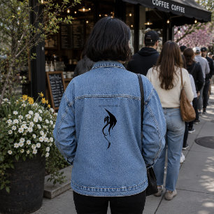 Veste En Jean Conception d'illustration de dragon tribal blanc n