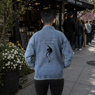 Veste En Jean Conception d'illustration de dragon tribal blanc n