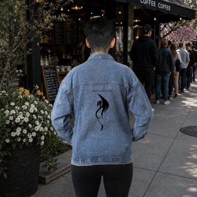 Veste En Jean Conception d'illustration de dragon tribal blanc n (Créateur téléchargé)