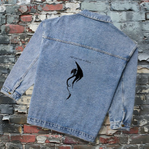 Veste En Jean Conception d'illustration de dragon tribal blanc n