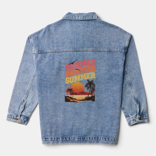 Veste En Jean Conception du texte d'été (Verso)