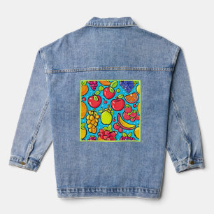 Veste En Jean Conception Motif fruitée