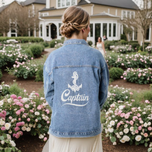 Veste En Jean Conception nautique d'ancre de voilier capitaine