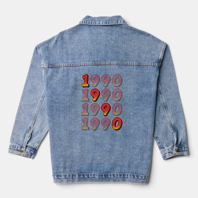 Veste En Jean Conception rétro 1990 (Verso)