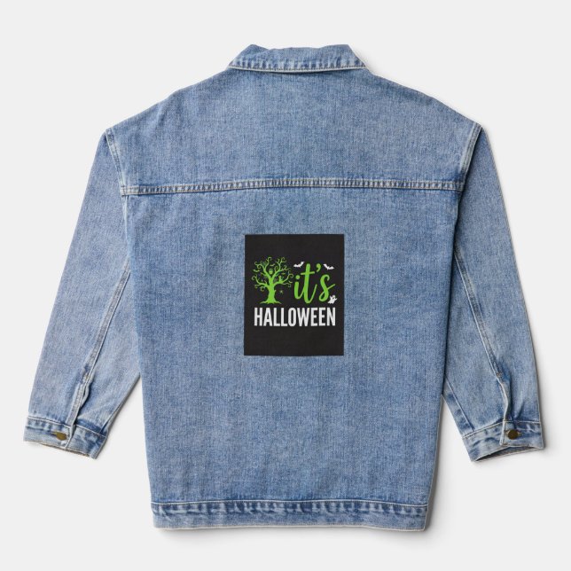 Veste En Jean Conception vectorielle d'arbres de chauves-souris  (Verso)