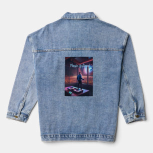 Veste En Jean Concert de DJ futuriste avec vue sur Mars