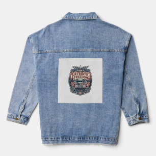 Veste En Jean Conducteur de bus scolaire patriotique