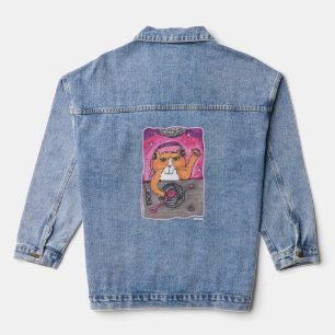 Veste En Jean Cool Dj Cat Marker Art Illustration Design Amusant