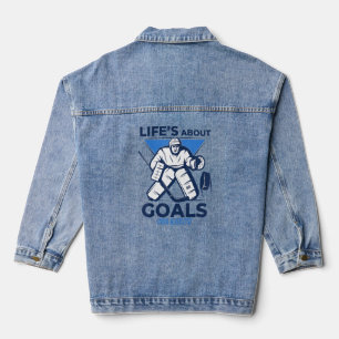 Veste En Jean Cool Funny Life Buts & Aider à Hockey sur Glace Je