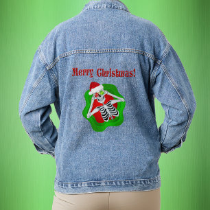 Veste En Jean Cool Joyeux Noël Squelette Oeil d'ornement