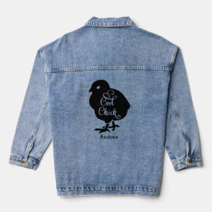 Veste En Jean Cool Poulets de poule Nom personnalisé Femmes
