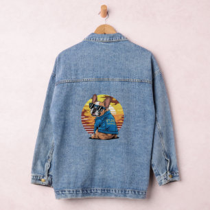 Veste En Jean Cool rétro Français Bulldog Denim Jacket