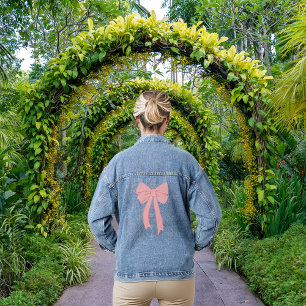 Veste En Jean Coquette minimaliste à mâchoire rose mignonne