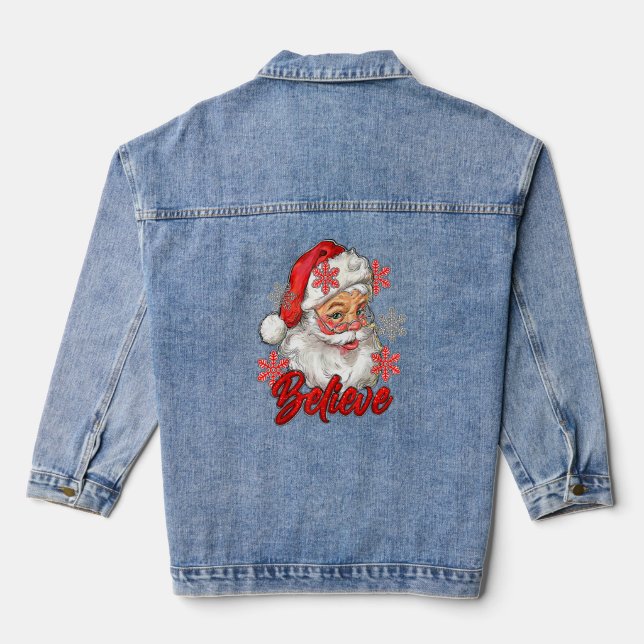 Veste En Jean Costume de Noël Croire Père Noël (Verso)