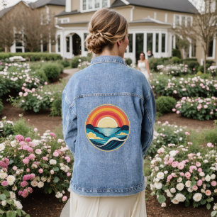 Veste En Jean Coucher de soleil Art déco zen sur l'eau