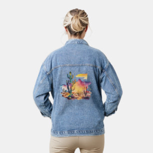 Veste En Jean coucher de soleil sur le désert mexicain