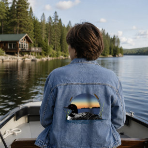 Veste En Jean Coucher de soleil sur un plongeon