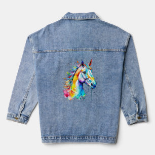 Veste En Jean Couleur d'aquarelle colorée conception de la tête