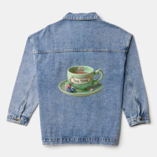 Veste En Jean Coupe verte, framboise et bleuet