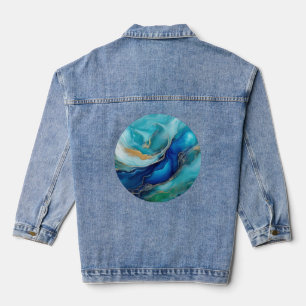Veste En Jean Courants Bleu Cobalt : Une Perspective Abstraite