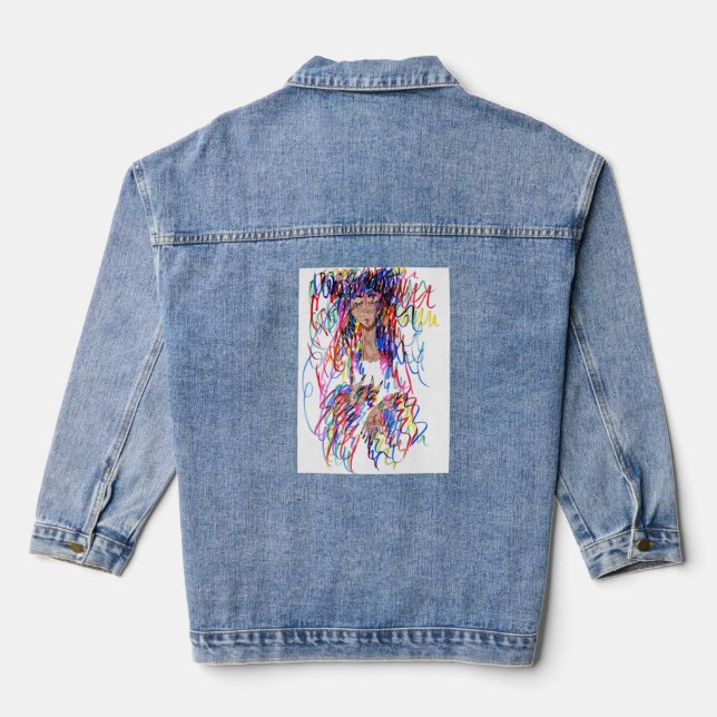 Veste En Jean Courbes de couleur (Verso)