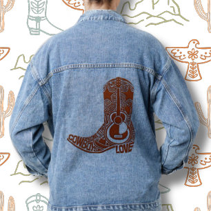 Veste En Jean Cowboy Boot Blue Denim Jacket