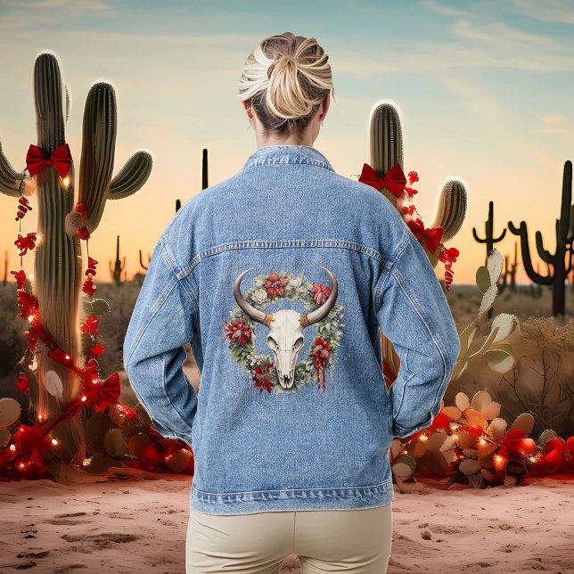 Veste En Jean Cowboy de la vache occidentale de Noël (Créateur téléchargé)