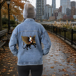 Veste En Jean Cowgirl occidentale Lion griffon ailé Fantastique