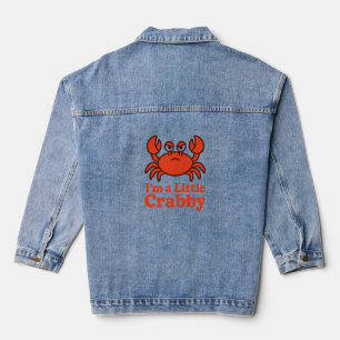 Veste En Jean Crabe Rouge Enjoué – Humour “Je suis un peu grinch