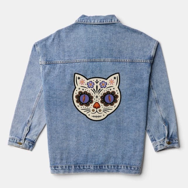 Veste En Jean Crâne de sucre Kitty Kat (Verso)