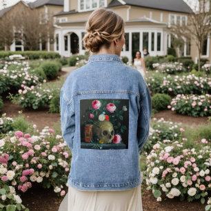 Veste En Jean Crâne et Roses