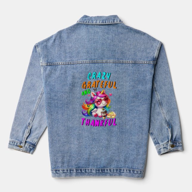 Veste En Jean Crazy Grateful Et Merci (Verso)